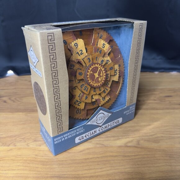 Greek Grecian Computer Brainteaser Wooden Puzzle True Genius Wood 3D Teaser Dad - Picture 10 of 10